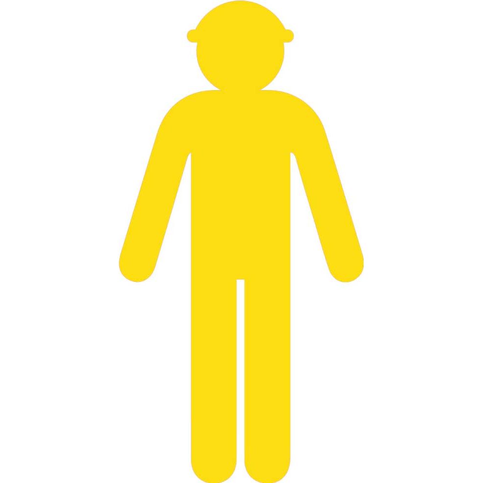 Uniform Safety Signs - 1480x720mm - Corflute - Yellow Cut Out Safety Construction Worker [Arms Down] [FREIGHT CHARGES APPLY] | COM001