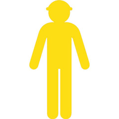 Uniform Safety Signs - 1480x720mm - Corflute - Yellow Cut Out Safety Construction Worker [Arms Down] [FREIGHT CHARGES APPLY] | COM001