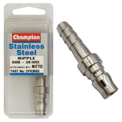 Champion - AIR FITTING-FEMALE-STAINLESS STEEL-NIPPLES-3/8"-304/A2 | CPH30SS