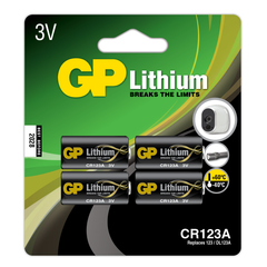 Powercell - GP 3.0V 1500 mAh GP Lithium Battery Card of 4 | CR123AC4
