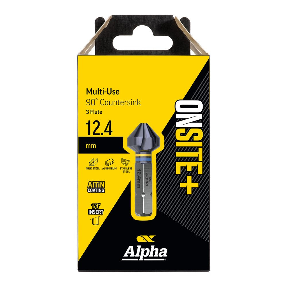 Alpha - 2.8 - 12.4mm Onsite Plus Multi-Use 90 Degree Countersink - 3 Flute