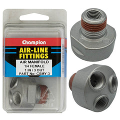 Champion - AIR MANIFOLD 1-IN-3-OUT-1/4"-FEMALE | CSMY-3