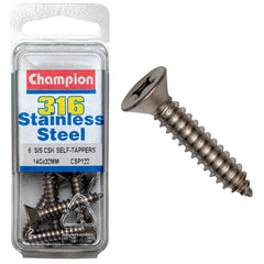 Champion - SELF TAPP SCREWS-CSK-PHILLIPS-STAINLESS STEEL-6.3 x 32mm-316/A4 | CSP122