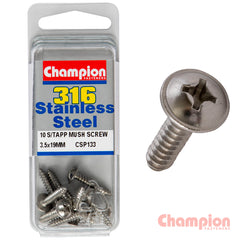 Champion - 3.5mm x 19mm Mushroom Head Self-Tapping Screws | CSP133
