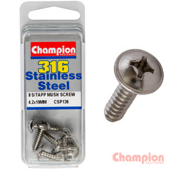 Champion - 4.2mm x 19mm Mushroom Head Self-Tapping Screws | CSP136