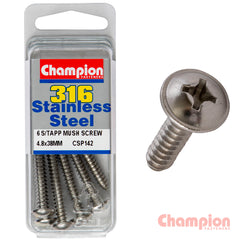 Champion - 4.8mm x 38mm Mushroom Head Self-Tapping Screws | CSP142