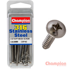 Champion - 4.8mm x 50mm Mushroom Head Self-Tapping Screws | CSP143
