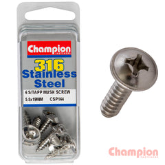 Champion - 5.5mm x 19mm Mushroom Head Self-Tapping Screws | CSP144