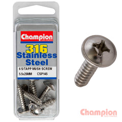Champion - 5.5mm x 25mm Mushroom Head Self-Tapping Screws | CSP145
