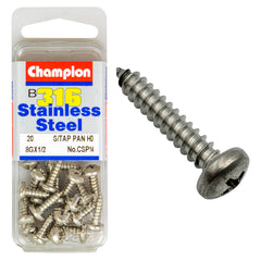 Champion - SELF TAPP SCREWS-PAN-PHILLIPS-STAINLESS STEEL-4.2x13mm-316/A4 | CSP14