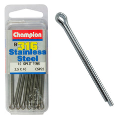 Champion - Split Pins Stainless Steel 2.5 x 40mm - 316/a4 | CSP25