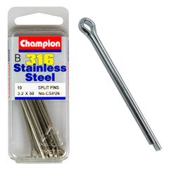 Champion - Split Pins Stainless Steel 3.2 x 50mm - 316/a4 | CSP26