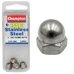 Champion - HEX NUTS-DOME-STAINLESS STEEL-3/16"-316/A4 | CSP91