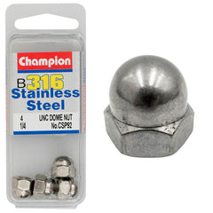 Champion - HEX NUTS-DOME-STAINLESS STEEL-1/4"-316/A4 | CSP92