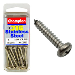 Champion - SELF TAPP SCREWS-PAN-PHILLIPS-STAINLESS STEEL-4.2x32mm-316/A4 | CSP93