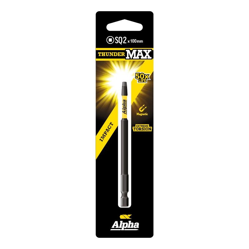 ThunderMax SQ2 x 100mm Impact Power Bit Carded