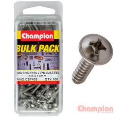 Champion - 3.5MM X 19MM STAINLESS MUSHROOM HEAD SELF-TAPPING SCREWS | CST403