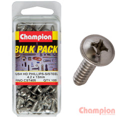 Champion - 4.2MM X 13MM STAINLESS MUSHROOM HEAD SELF-TAPPING SCREWS | CST405