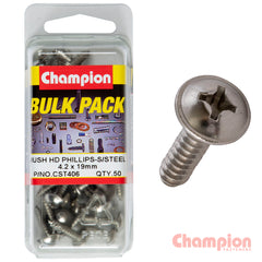 Champion - 4.2MM X 19MM STAINLESS MUSHROOM HEAD SELF-TAPPING SCREWS | CST406