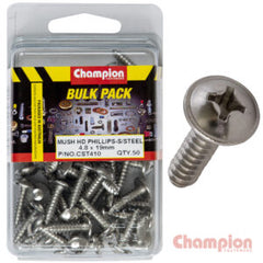 Champion - 4.8MM X 19MM STAINLESS MUSHROOM HEAD SELF-TAPPING SCREWS | CST410