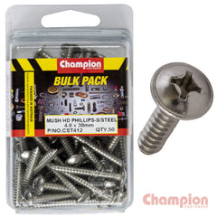 Champion - 4.8MM X 38MM STAINLESS MUSHROOM HEAD SELF-TAPPING SCREWS | CST412