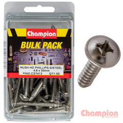 Champion - 5.5MM X 19MM STAINLESS MUSHROOM HEAD SELF-TAPPING SCREWS | CST414