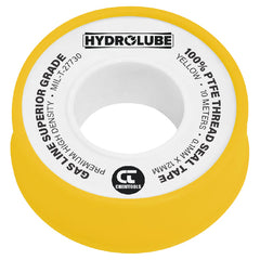 Chemtools - Thread Seal Tape, PTFE, 12mm, 10 Meter Spool, Yellow (Gas Line Superior Grade) | CT-TP12-10Y
