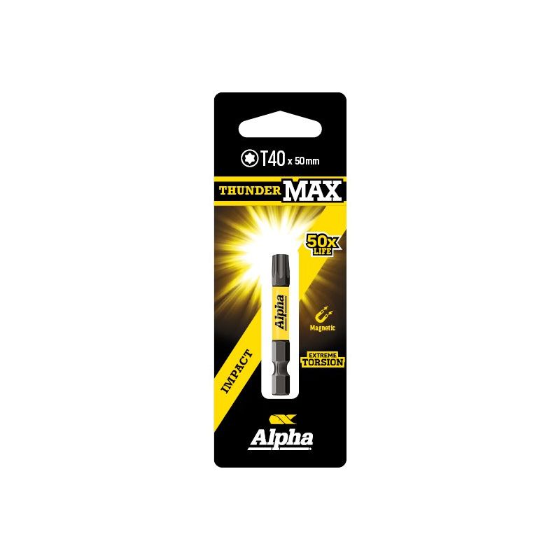 ThunderMax TX40 x 50mm Impact Power Bit Carded