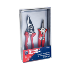 Spear & Jackson Gift Set, Forged Bypass Secateur & Mini Snips