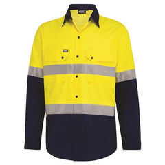 Worksense - Shirt Boomerang CW9186497 LS Ripstop 2T Hoop Tape Vented Yellow/Navy Size 2XL | CW9186497YNR2XL