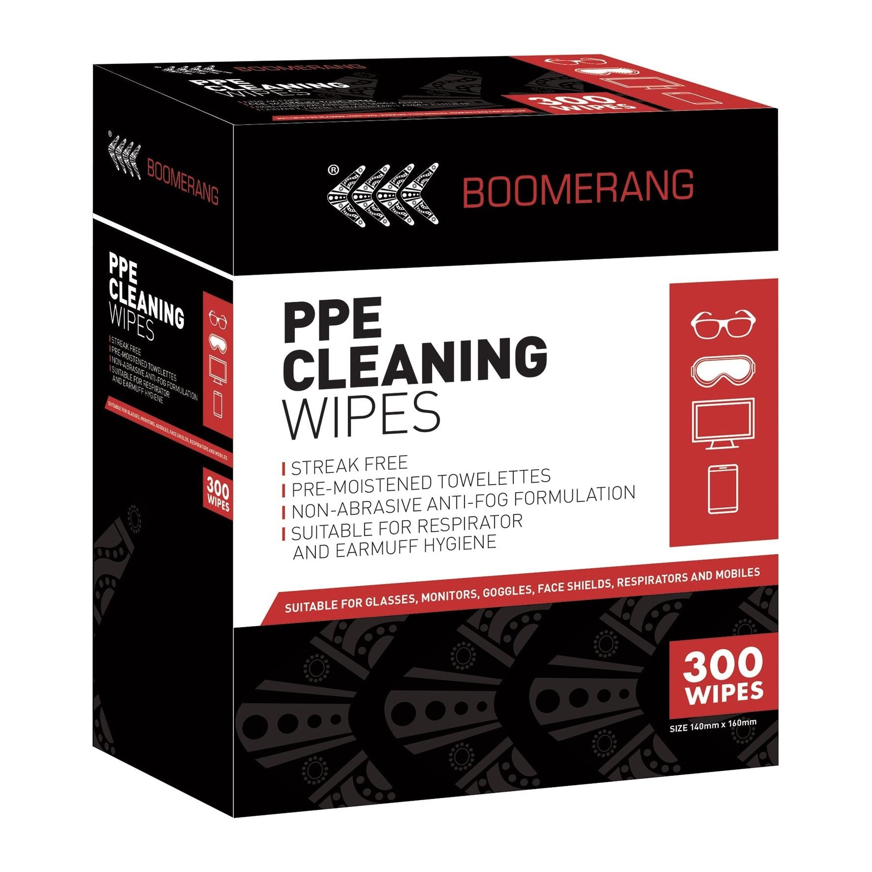 Frontier -  PPE Cleaning Wipes Boomerang 300 Sachets Per Box | 9322297221724
