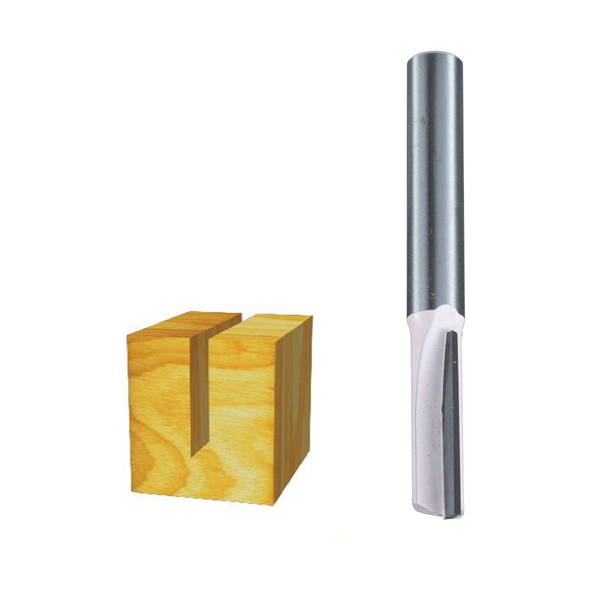 Makita Router / Trimmer 1/2" 12.7mm Straight Tct Bit 2-Flute / 57mm O/Len 25mm W/ Len - 1/4" Shaft  | SKU D-01426