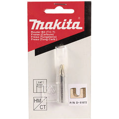 Makita Accessories - 1/8" 3.2mm Veining TCT Bit Single Flute / 40mm Overall Length 5.5mm Working Length - 1/4" Shaft | D-01672