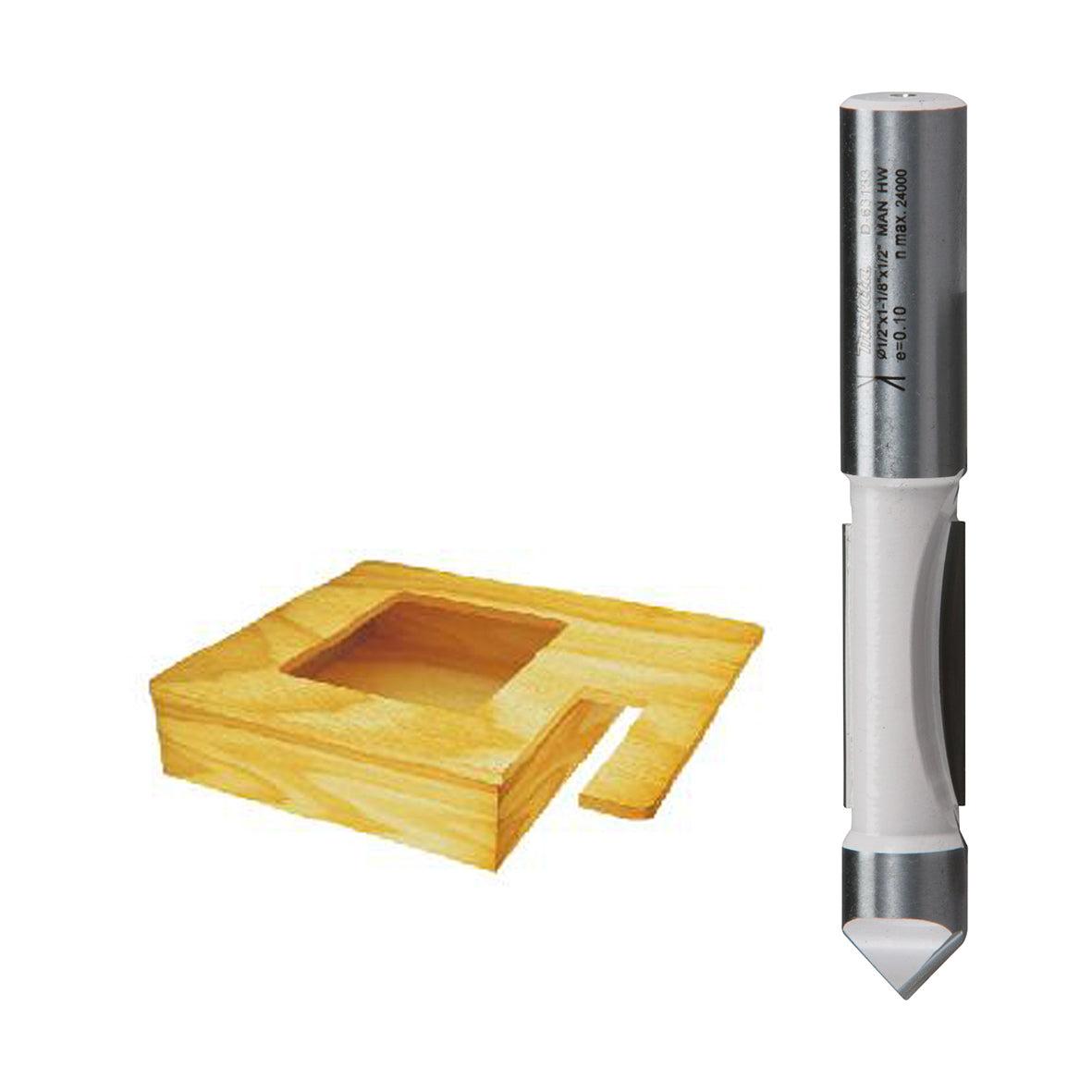 Makita Router / Trimmer 3/4 19mm Dovetail Tct Bit 7° / - 64mm O/Len 22.2mm W/Len - 1/2" Shaft | SKU D-01921