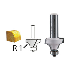 Makita Router / Trimmer 3/8" 9.5mm Round Over Tct Bit / 54mm O/Len 15.8mm W/Len - 1/2" Shaft | SKU D-02238