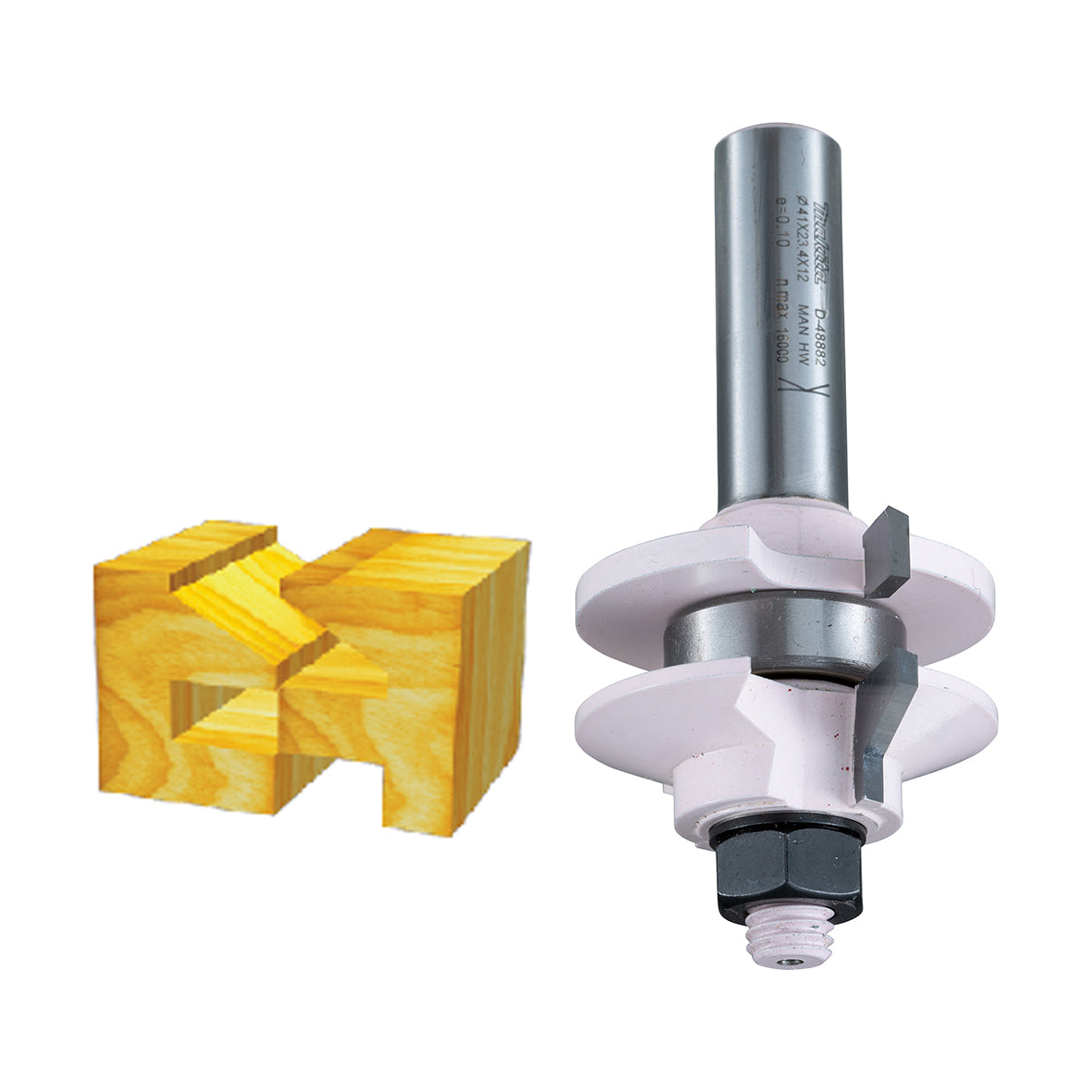 Makita Router / Trimmer 85.7mm Dia Raised Panel Traditional Tct Bit / 62mm O/Len 12.7mm W/Len - 1/2"Shaft  | SKU  D-02799