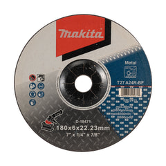 Makita Grinding & Cutting 180mm X 6mm X 22mm D/C Metal Grinding Disc A24R 20Pk | SKU D-18471-20
