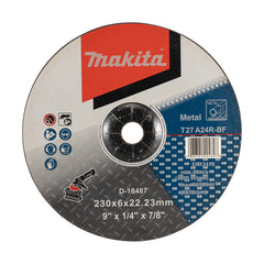Makita Grinding & Cutting 230mm X 6mm X 22mm D/C Metal Grinding Disc A24R 10Pk | SKU D-18487-10