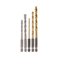 Makita Accessories - 5 Piece 1/4" Hex Drive Combination Metal & Wood Drill Set - Inch | D-23765