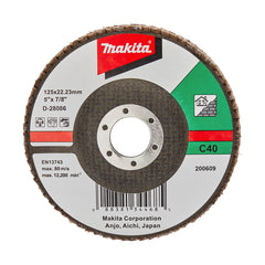 Makita Grinding & Cutting 125mm Flap Disc 40# Grit - Silicon Carbide - Flat | SKU D-28086