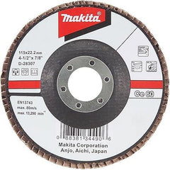 Makita - 115mm FLAP DISC 80# Grit - CERAMIC ALUMINA Oxide - AngleD | D-28313