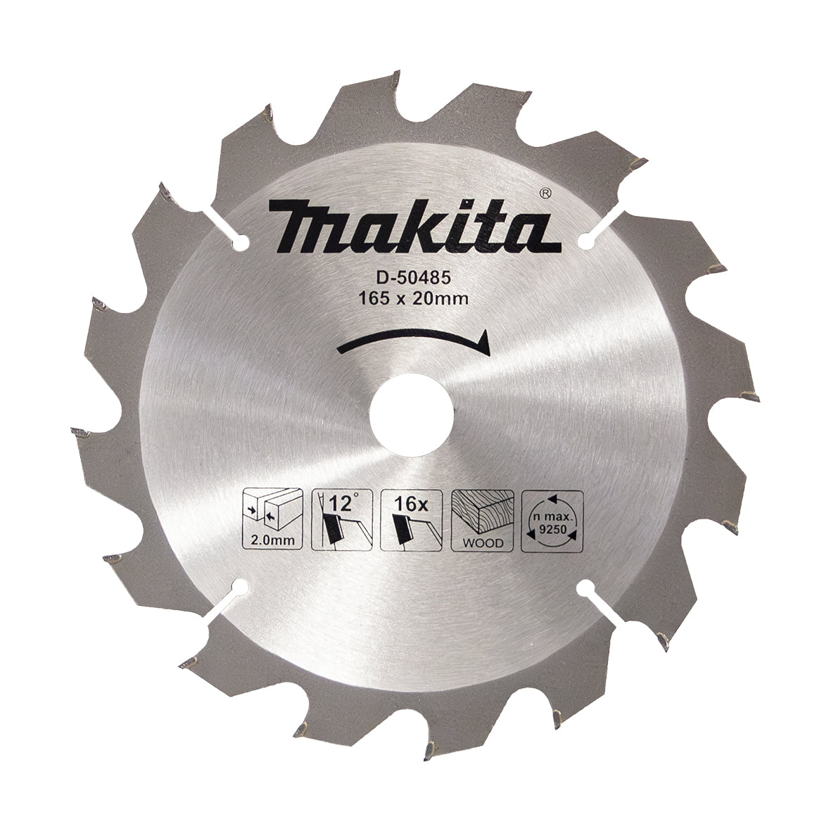 Makita - Economy TCT Saw Blade 165mm x 20mm x 16T - Circular Saw | D-50485