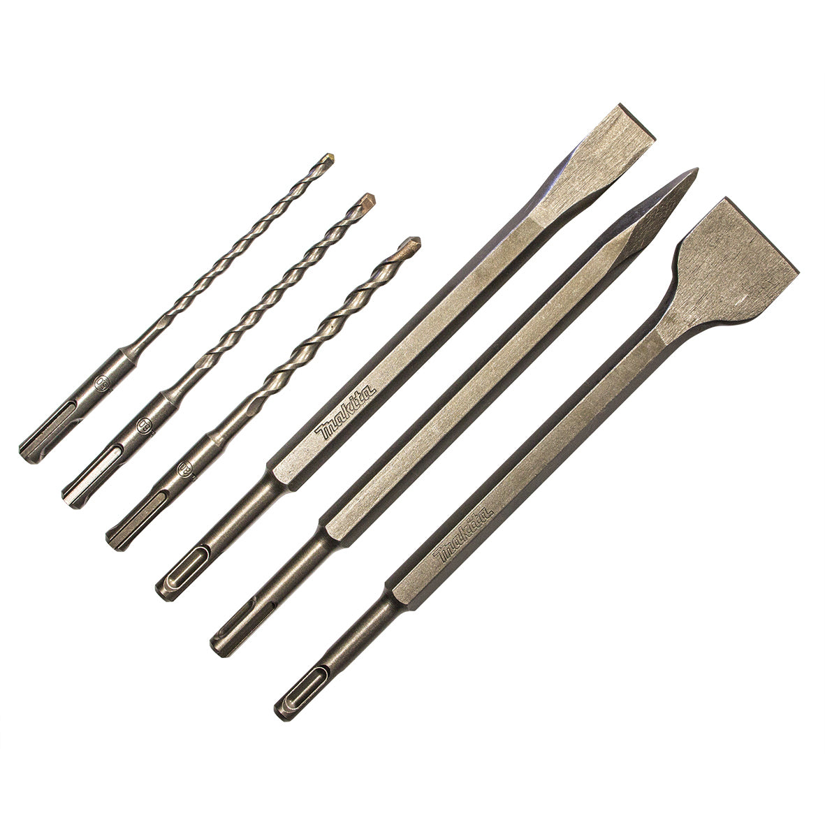 Makita Sds-Plus Drilling Standard Sds-Plus Drill & Chisel Set - 6pk - 5, 6,& 8 X 160 - Point, Chisel & Wide Chisel | SKU D-58920
