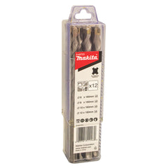 Makita Sds-Plus Drilling Standard Sds-Plus Drill Assortment Set - 12pc - 3ea 6 8 10 12 X 160mm | SKU D-62723