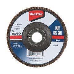 Makita Grinding & Cutting 100mm Economy Flap Disc 80# Aluminium Oxide | SKU D-63410