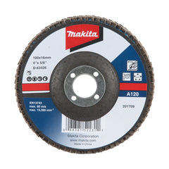 Makita Grinding & Cutting 100mm Economy Flap Disc 120# Aluminium Oxide | SKU D-63426