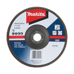 Makita Grinding & Cutting 180mm Economy Flap Disc 80# Aluminium Oxide | SKU D-63535