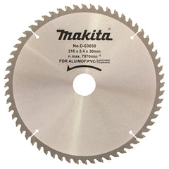 Makita Accessories - Multi Cut TCT Saw Blade 216mm x 30 x 60T | D-63650