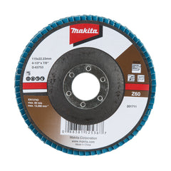 Makita Grinding & Cutting 115mm Economy Flap Disc 60# Zirconia - Angled | SKU D-63753