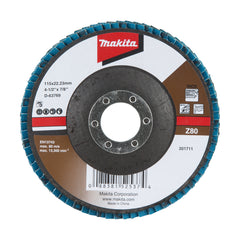 Makita Grinding & Cutting 115mm Economy Flap Disc 80# Zirconia - Angled | SKU D-63769